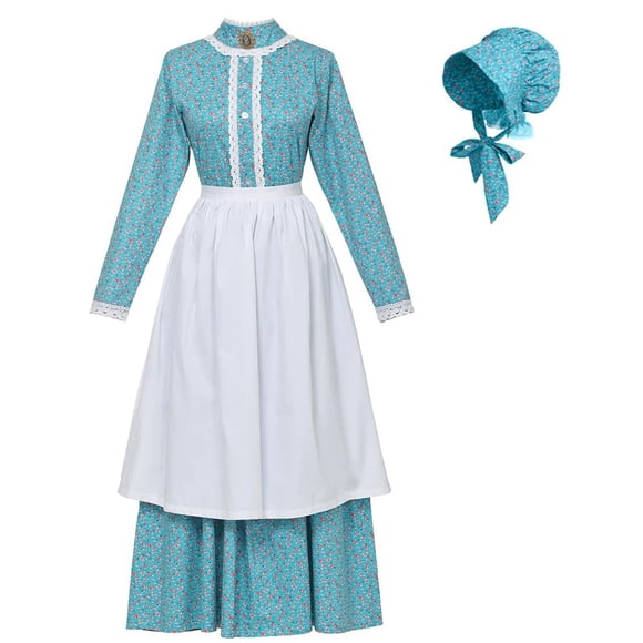 GRACEART Pioneer Woman Costume Robe de Prairie Coloniale pour Femmes 100 % Coton