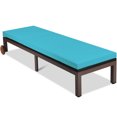 thumbnail image 4 of Gymax Chaise Longue Inclinable de Patio en Rotin Réglable avec Coussin et Roues, 4 of 10