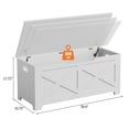 thumbnail image 3 of 39.4" Storage Chest, Wooden Storage Bench with Safety Hinges, Easy Assembly, Large Toy Chest for Entryway, Living Room, Bedroom, 3 of 6