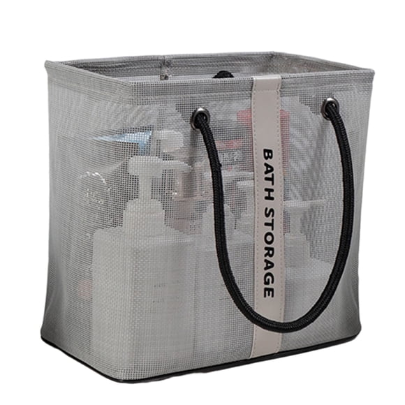 Travel Toiletry Bag Mesh Toiletry Bag Portable Handle Quick Drying Heavy Duty Capacity Bathroom Shower Travel Makeup Tote Handbag Organizer Basket