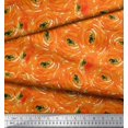 thumbnail image 3 of Soimoi Orange Poly Georgette Fabric Watercolor Floral Print Sewing Fabric BTY 42 Inch Wide, 3 of 3