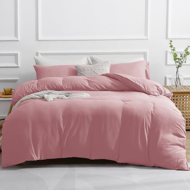 Duvet Cover Queen -Piece Prewashed Ultra Soft Queen Bedding Set - Features Zipper Closure and Corner Ties Includes Duvet Cover x Pillowcases No Comforter
