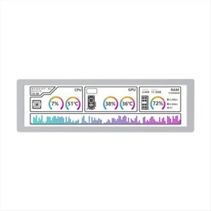 8.8 1 cm USB moniteur 1920x480 PC Case Secondaire de bureau écran RGB Écran ambiant,IPS Panneau, Interface type-C Argent