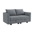 thumbnail image 4 of HONBAY Ensemble de Canapé Sectionnel Modulaire 3 Pcs avec Rangement Caché Comprend Trois Places, Causeuse et Fauteuil pour Salon, Gris Bleuâtre, 4 of 9
