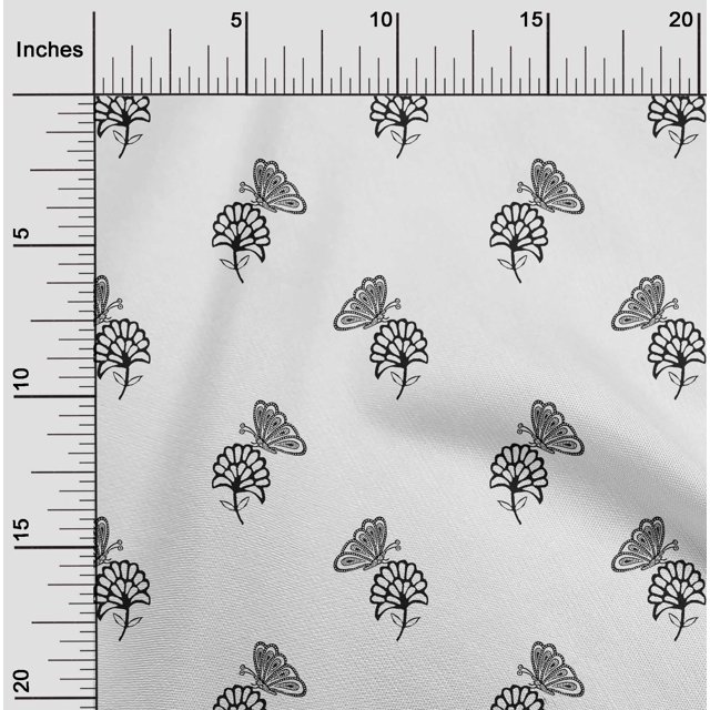 oneOone Cotton Silk Fabric Floral & Block Decor Fabric Printed BTY 42 Inch Wide