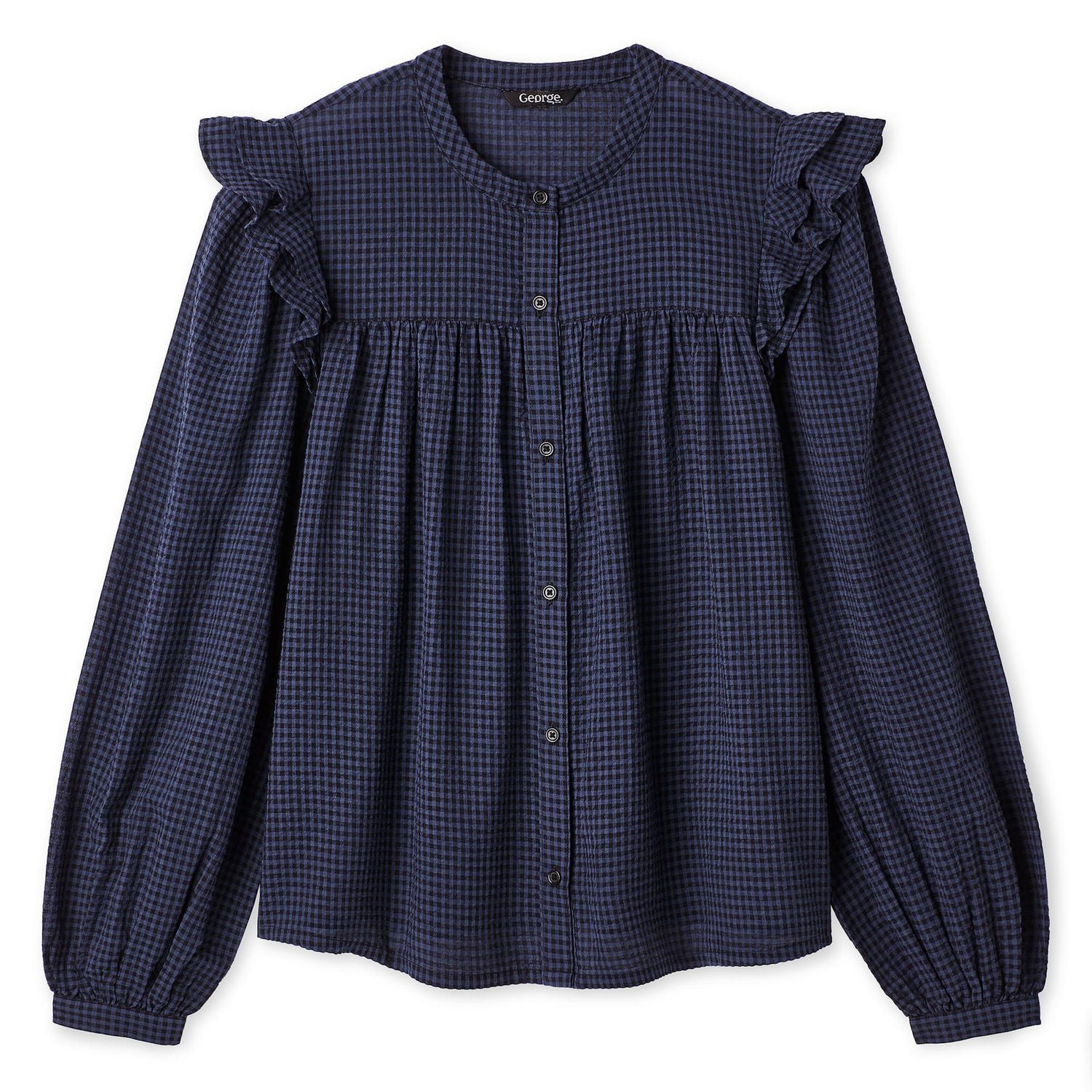 George Women's Ruffled Long-Sleeve Top
