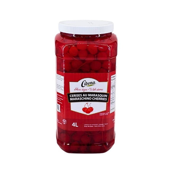 Cibona - Red Maraschino Cherry - 2ct - 4Ltr - Vibrant Garnish & Sweet Antioxidant Boost (2x4Ltr)