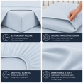 thumbnail image 3 of Comfy Bamboo World Series 4pc Microfiber Sheet Set, Full Size Bedsheet, Light Blue, 3 of 6