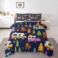 thumbnail image 2 of Erosebridal Cartoon Car Comforter Sets King Size, Brown Bear Comforters & Duvets, Rustic Camping Decor, Reversible 3pcs, 2 of 8
