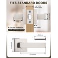 thumbnail image 4 of Brushed Nickel Door Handle Interior Privacy Door Lock Bed and Bath Door Lock with Square Rose Modern Keyless Door Lock Handle Reversible for Left & Right, 4 of 8