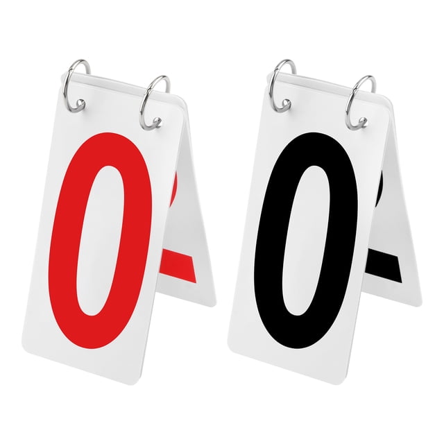 GOGO 2 Ensembles de Gardiens de Pointage de Tennis, 0-9 Double Face, 2,5 x 5 Pouces, Carte Plastique Chiffres Rouges et Noirs