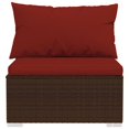 thumbnail image 2 of vidaXL 2 Piece Garden Lounge Set with Cushions Poly Rattan Brown, 2 of 4