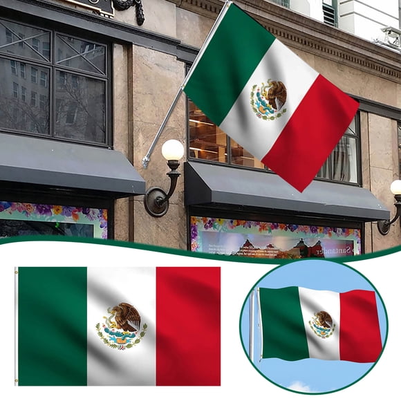 The Mexican National Flag Is A Must Have For Celebrations! Fabric Bright Colors Home Flag Pole Holder Outdoor Pennant Garland 48 Star Flag Vintage Flagging Tape 1/2 Canadian Flag 3x5 with Pole