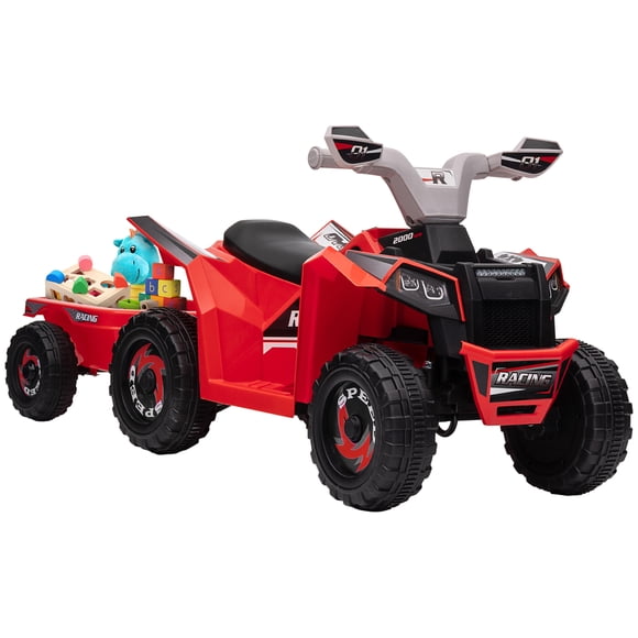 Aosom VTT Quad 6 V pour Enfants, Véhicule Électrique à Batterie pour Enfants - Rouge