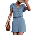 thumbnail image 4 of EOTVIA Short Pants Jumpsuits, Shorts Jumpsuits Middle Waist For Work, 4 of 5