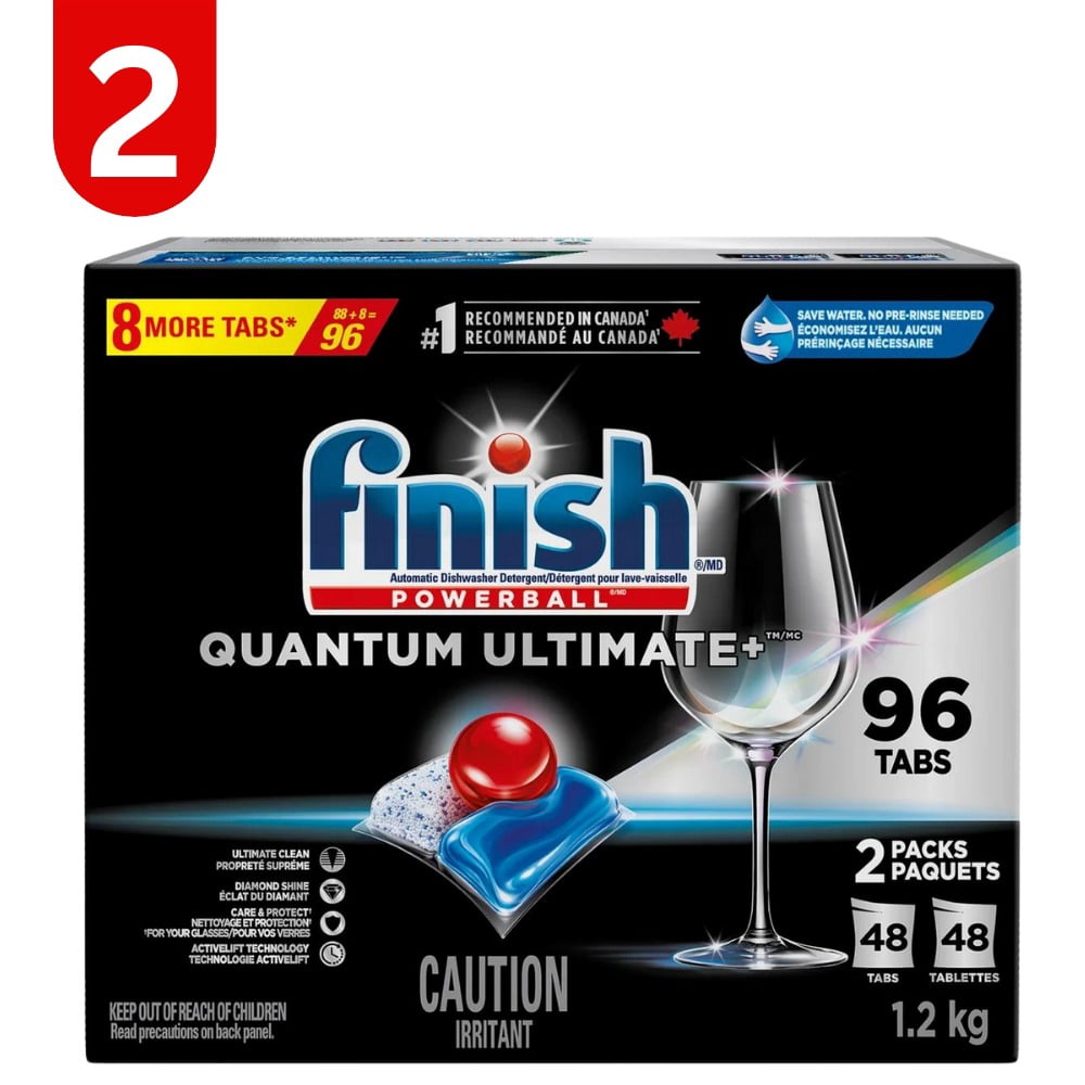 Finish Quantum Ultimate+ Dishwasher Detergent, 96 Tablets | 2 Pack