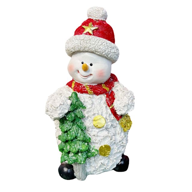 Lighted Snowmen Figurines Christmas Ornament Holiday Present Desktop Decor Party A Red