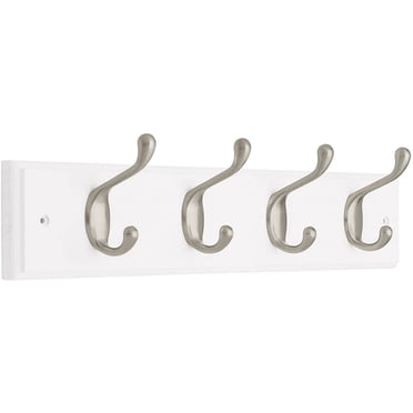 Wall Mount Coat Hook, 4 Hooks Aluminum Alloy Coat Hangers Rack Robe Hat Clothes Hook Wall Coat Rack Hooks Silver