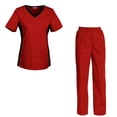 thumbnail image 1 of Women's Scrubs Set Scrub Top and Pants Scrubs Set, 1 of 3