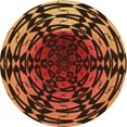 thumbnail image 1 of Ahgly Company Machine Washable Indoor Round Transitional Maroon Red Area Rugs, 4' Round, 1 of 7