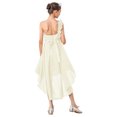 thumbnail image 2 of RUNQHUI Robe à une Épaule pour Enfants Filles en Mousseline Demoiselle d'Honneur Robe Asymétrique Formelle Bal Fête Robes Champagne 8, 2 of 7