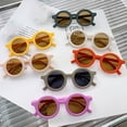 thumbnail image 5 of Penkiiy Cute Round Polarized Sunglasses for Kids Girls Boys UV400 Protection Beach Holiday Red wine, 5 of 5