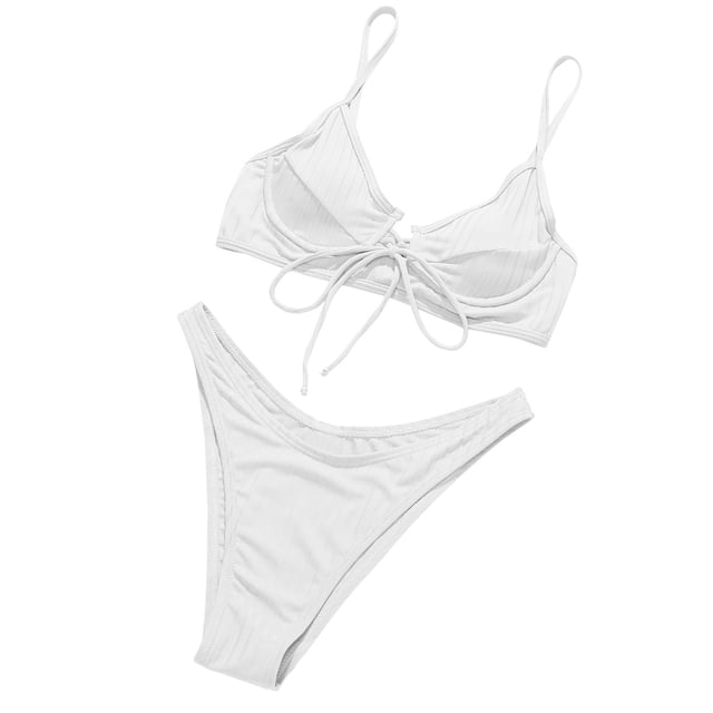 Birdeem Maillot de Bain Bikini pour Femmes, Couleur Unie, Fendu, à Motif Losanges