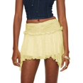 thumbnail image 1 of Women's Low Waist Lace Mini Skirt Ruffled Tiered Pleated Flowy Slip Skirt - Polyester, S-L, 1 of 3