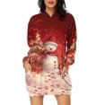 thumbnail image 2 of TIMIFIS Robe de Noël Moche pour Femmes Robe de Vacances à Manches Longues Père Noël Flocon de Neige Graphique Midi Robe Chandail Automne Hiver avec Poches, 2 of 4