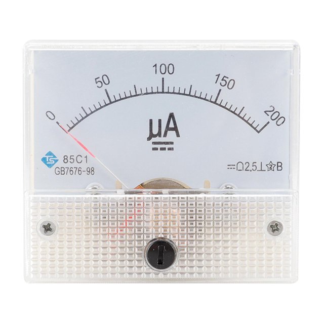 Current Analogue Ammeter, Professional Durable 2.5 Current Analog Ampmeter Panel DC 0-200uA