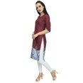 thumbnail image 3 of Bimba Tunique Imprimée pour Femme Kurti Kurta en Georgette Brune Blouse Indienne Longue-22, 3 of 9