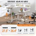 thumbnail image 3 of Soges Bureau d'Ordinateur Réglable en Hauteur de 31,5 Pouces avec Station de Recharge, Table d'Appoint Réglable Bureau Mobile pour Portable avec 2 Étagères de Rangement, Bureau Réglable sur Roulettes pour Bureau à Domicile, Sofa, Lit, Érable, 3 of 9