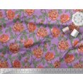 thumbnail image 3 of Soimoi Tissu Popeline de Coton Imprimé Feuilles & Roses au Mètre 56 Pouces de Large, 3 of 3