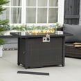 thumbnail image 2 of Outsunny 50,000 BTU Propane Fire Pit Table with Glass Wind Guard Coffee, 2 of 10