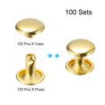 thumbnail image 3 of Unique Bargains 100 Sets Leather Rivets 9mm Double Cap Rivets 8mm Height Metal Studs Rivet, Gold Tone, 3 of 5