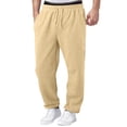 thumbnail image 1 of Kcodviy Mens Fleece Lined Sweatpants Gift Wide Straight Leg Pants Elastic Pants for Men Trouser Bottom Sweatpants Joggers Pants Open for Men Workout High Waisted Yoga Fuzzy House Pants with Pockets, 1 of 9