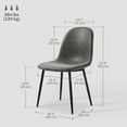 thumbnail image 3 of HOMCOM Retro Dining Chairs Set of 4 with PU Leather Upholstery, Steel Frame, 3 of 10