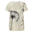 thumbnail image 4 of Qertyioot Hauts pour Femmes Adulte Mode Femme Col Rond Manches Courtes Hauts T-Shirt Imprimés Blouse Ample, 4 of 8