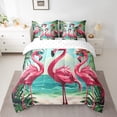 thumbnail image 2 of YST Pink Flamingo Bedding Set, 7-Piece, Tropical Marine Theme, King Size, 2 of 6