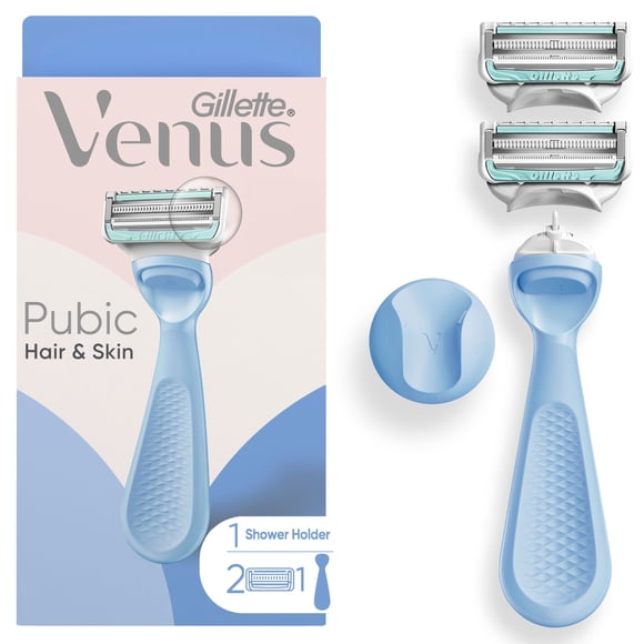 Gillette Venus for Pubic Hair & Skin, Bikini Razor for Women, Razor Handle plus 2 Refills