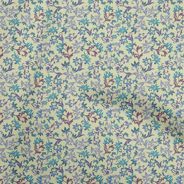 oneOone Cotton Poplin Medium Yellow Fabric Asian Suzani Craft Projects Decor Fabric Printed By The Yard 56 Inch Wide