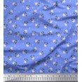 thumbnail image 1 of Soimoi Blue Rayon Fabric Dot & Floral Print Sewing Fabric BTY 56 Inch Wide, 1 of 6