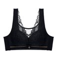 thumbnail image 1 of Virmaxy Soutien-Gorge Sans Fil pour Femmes Aguichant Mince en Dentelle Soutien-Gorge Rassemblant Sans Armature Confortable Fixe Ajustable Collection de Poitrine Coton Noir TG, 1 of 7