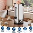 thumbnail image 4 of Fast Brew Commercial Coffee Urn – 16L Double Wall Stainless Steel Beverage & Water Dispenser – 110 Cup Large Capacity Coffee Maker with Filter Basket – Ideal for Buffet, Catering– Specs: 16L, 4 of 8