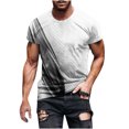 thumbnail image 1 of Qertyioot T-Shirt à Manches Courtes pour Hommes, Col Rond, Imprimé, Entraînement Physique, Sport, en Solde, 1 of 5