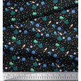 thumbnail image 3 of Soimoi Poly Georgette Fabric Star,Planet & Alien Cartoon Print Sewing Fabric Yard 52 Inch Wide, 3 of 3