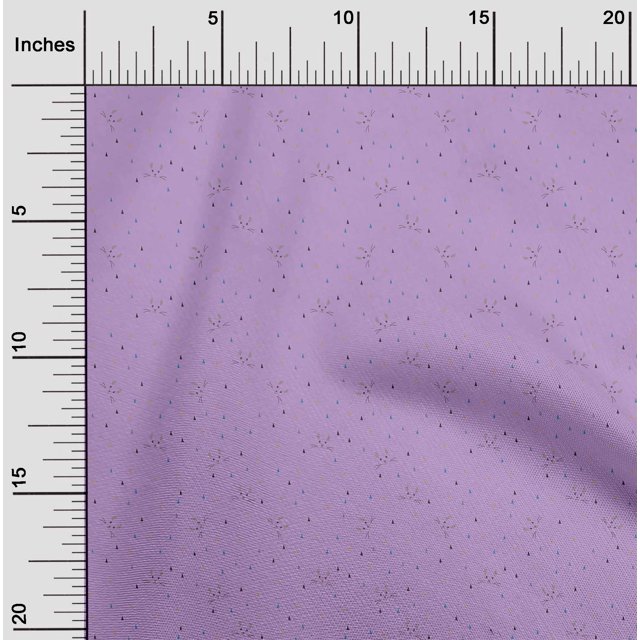 oneOone Polyester Lycra Fabric Triangle & Cat Face Animal Decor Fabric Printed BTY 56 Inch Wide