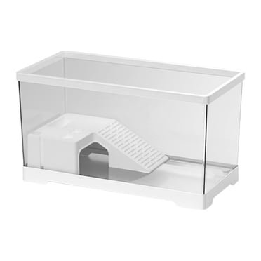 ZLight Turtle Tank Bottom Drainage Terrapin Tortoise Indoor Starter Enclosure edium Decor White L
