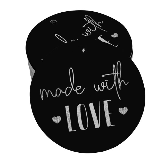 Inkdotpot Pack Of 100 Real Silver Foil Paper Tags Made With Love Text Favor Hang Tags