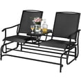 thumbnail image 2 of Costway 2 Person Outdoor Patio Double Glider Chair Loveseat Rocking Black, 2 of 10